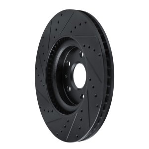 Buick Regal Brake Rotor (1) - Front Right - R1 Concepts - Drilled & Slotted - Black - `13-`19